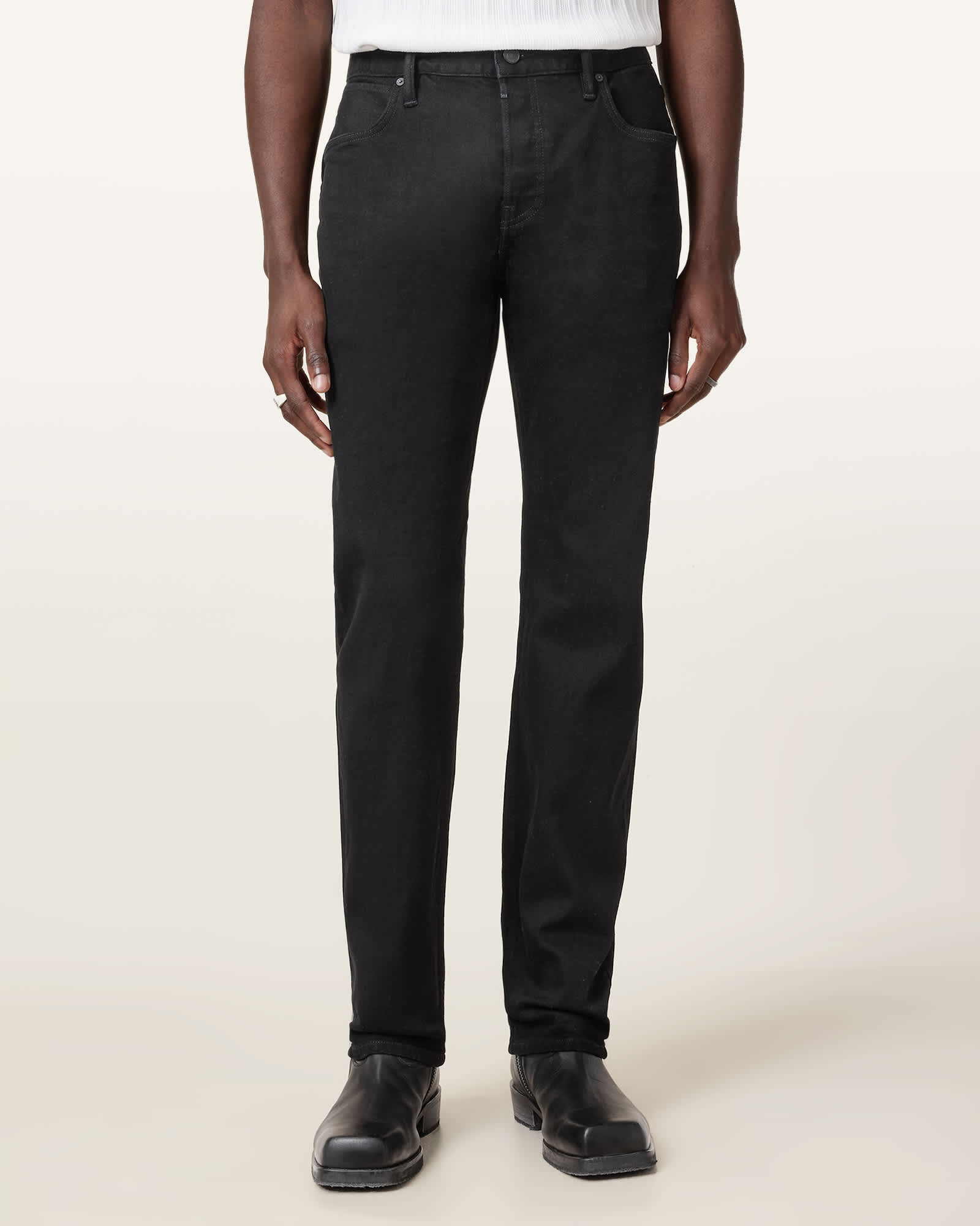 All Saints Iggy Slim Fit Denim Jeans Jet Black
