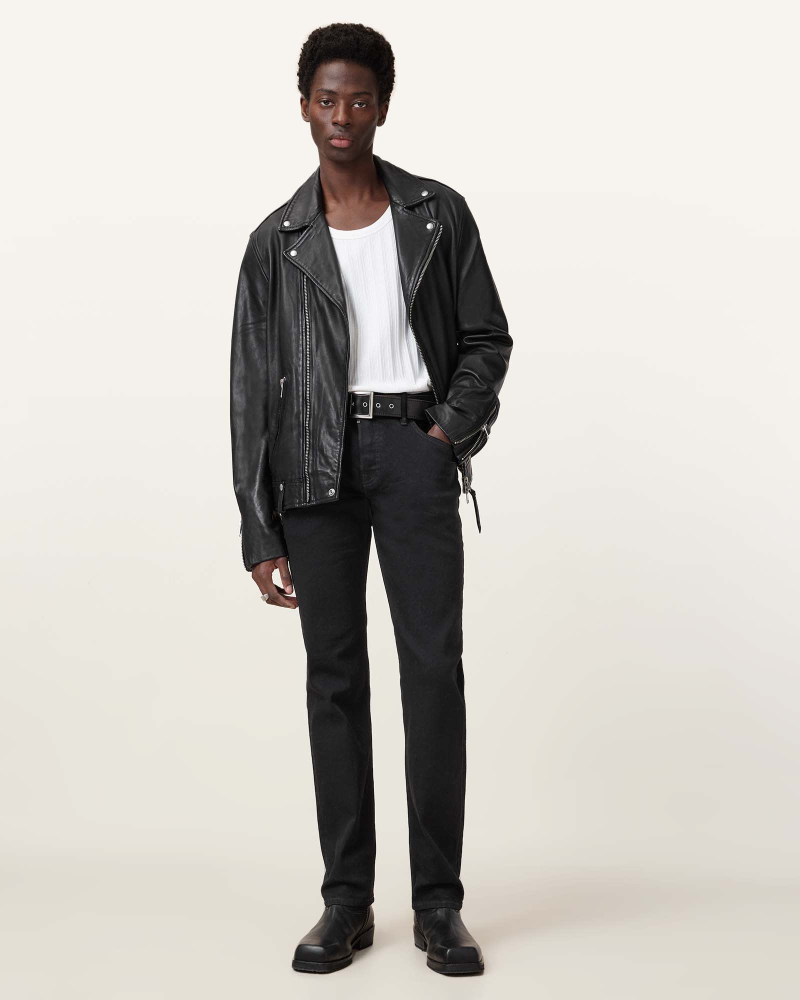 All Saints Iggy Slim Fit Denim Jeans Jet Black