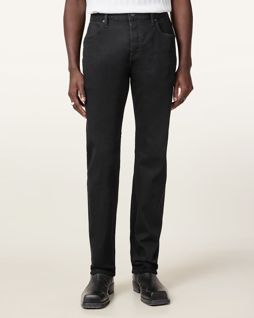 all saints Iggy Slim Fit Denim Jeans Jet Black