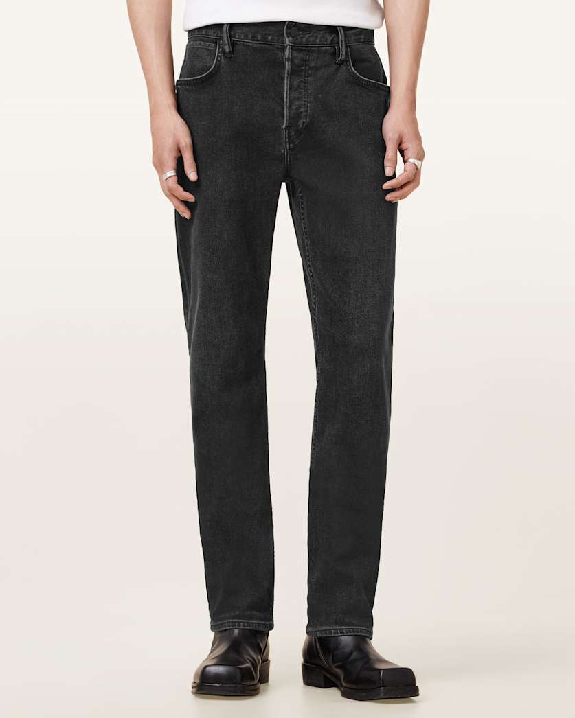 all saints Iggy Slim Fit Denim Jeans Washed Black