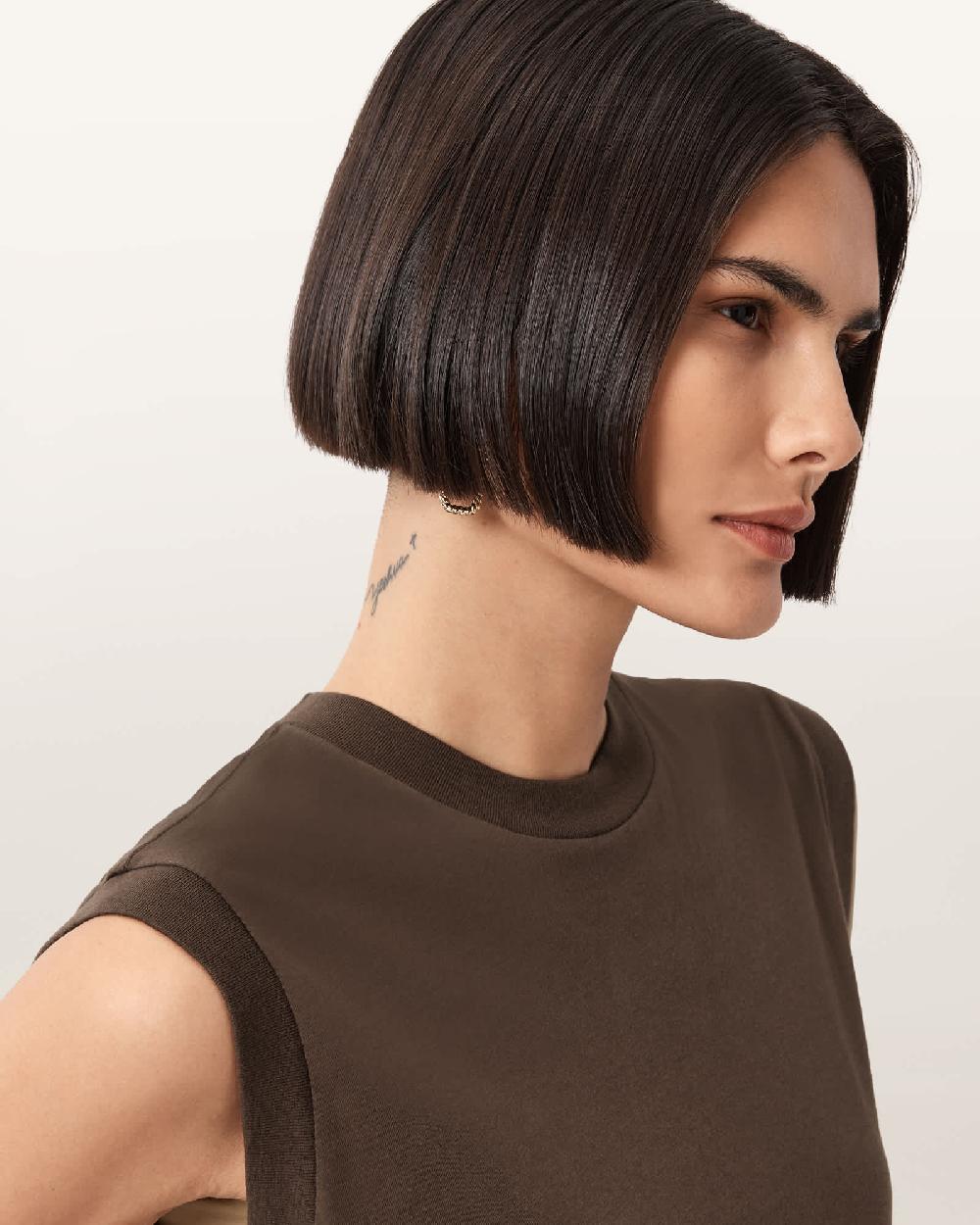 All Saints Imogen Sleeveless Tank Top Bitter Brown