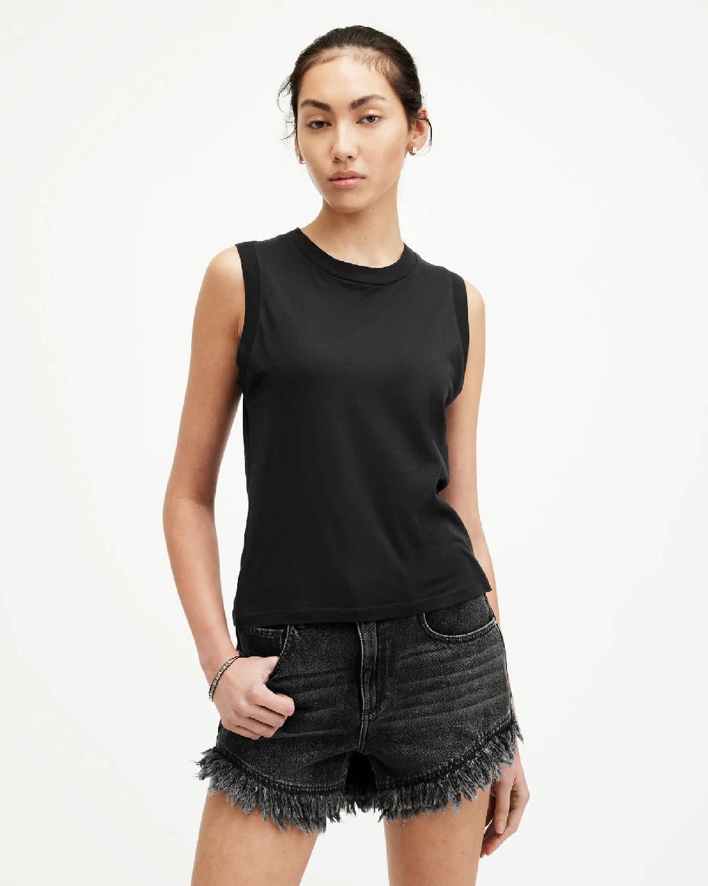 All Saints Imogen Sleeveless Tank Top Black