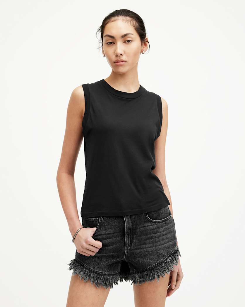all saints Imogen Sleeveless Tank Top Black