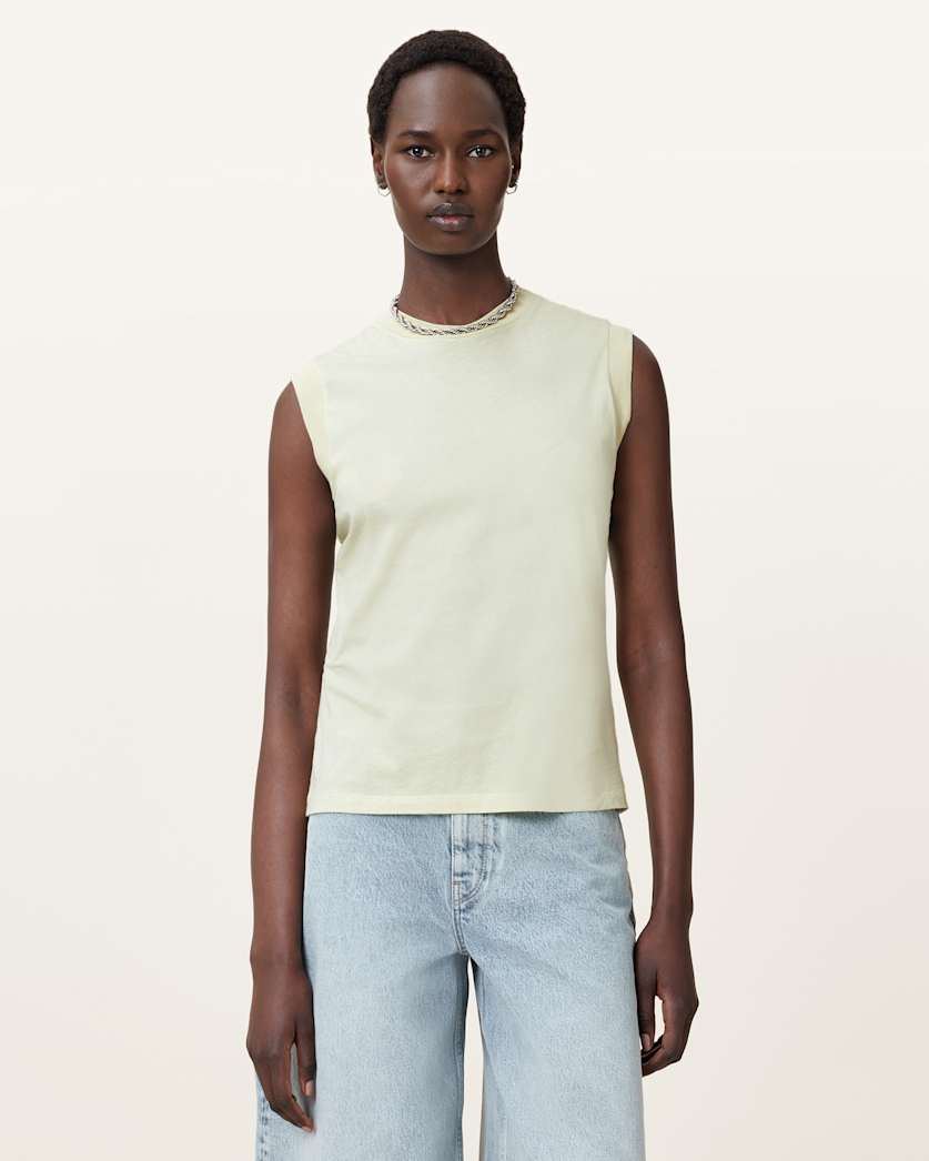 all saints Imogen Sleeveless Tank Top JADE GREEN