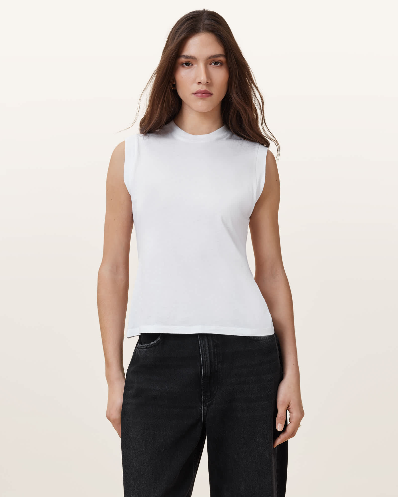 All Saints Imogen Sleeveless Tank Top Optic White