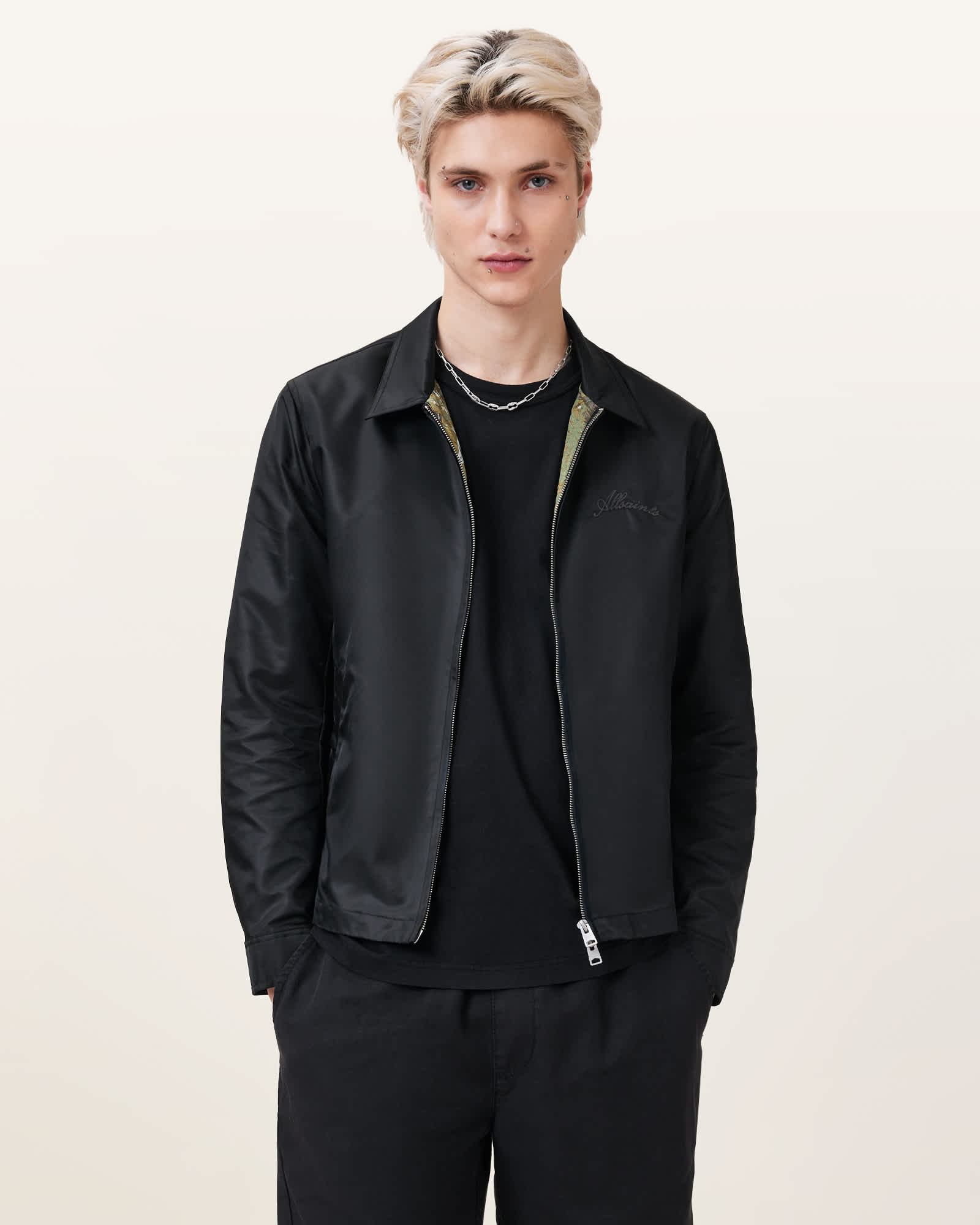All Saints Incessant Nylon Jacket Black