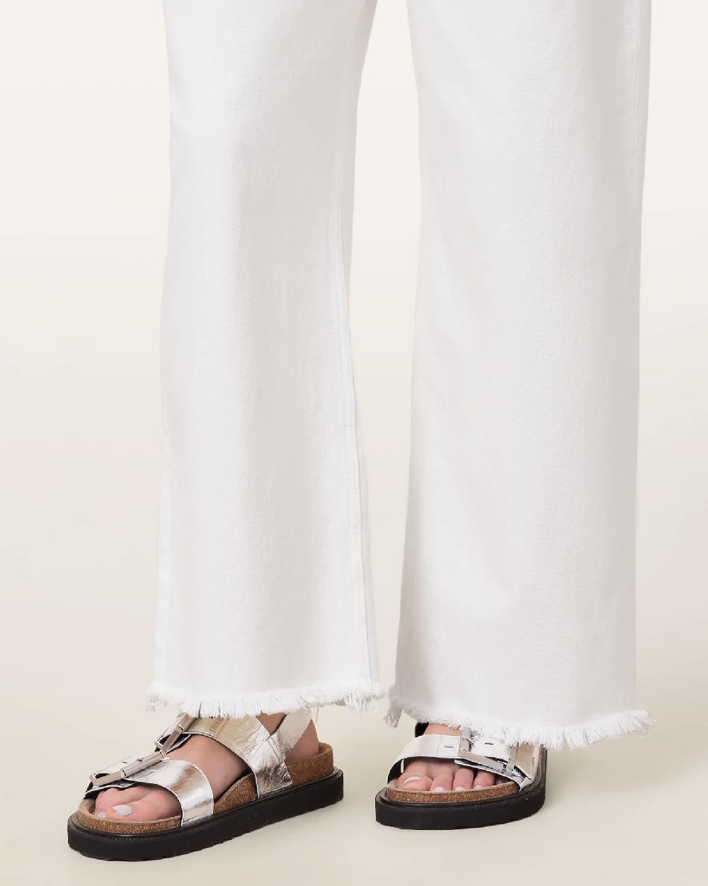 All Saints Isla Leather Sandals Silver