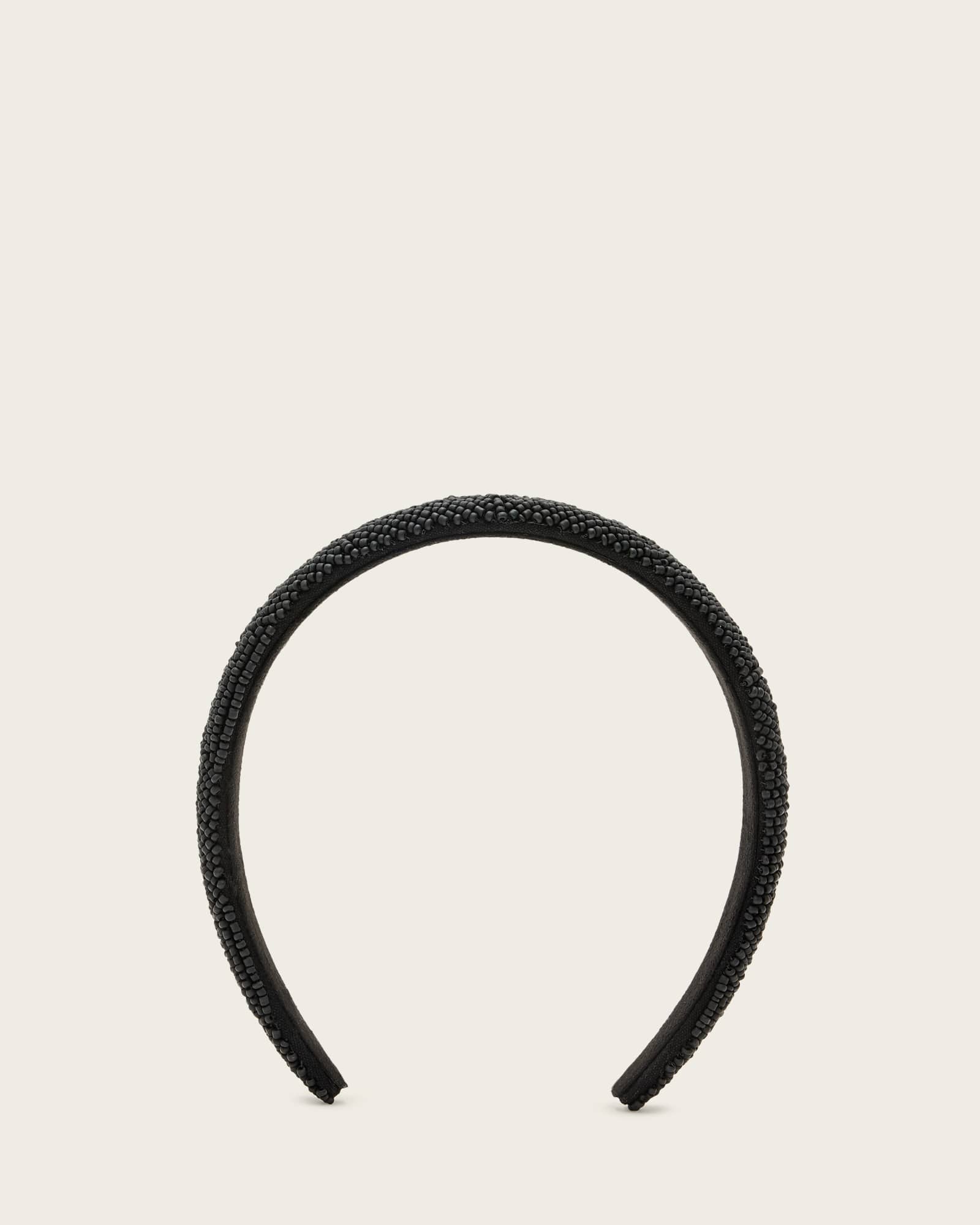 All Saints Jada Beaded Headband Black