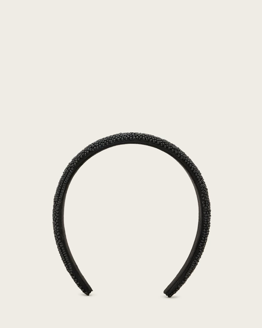 all saints Jada Beaded Headband Black