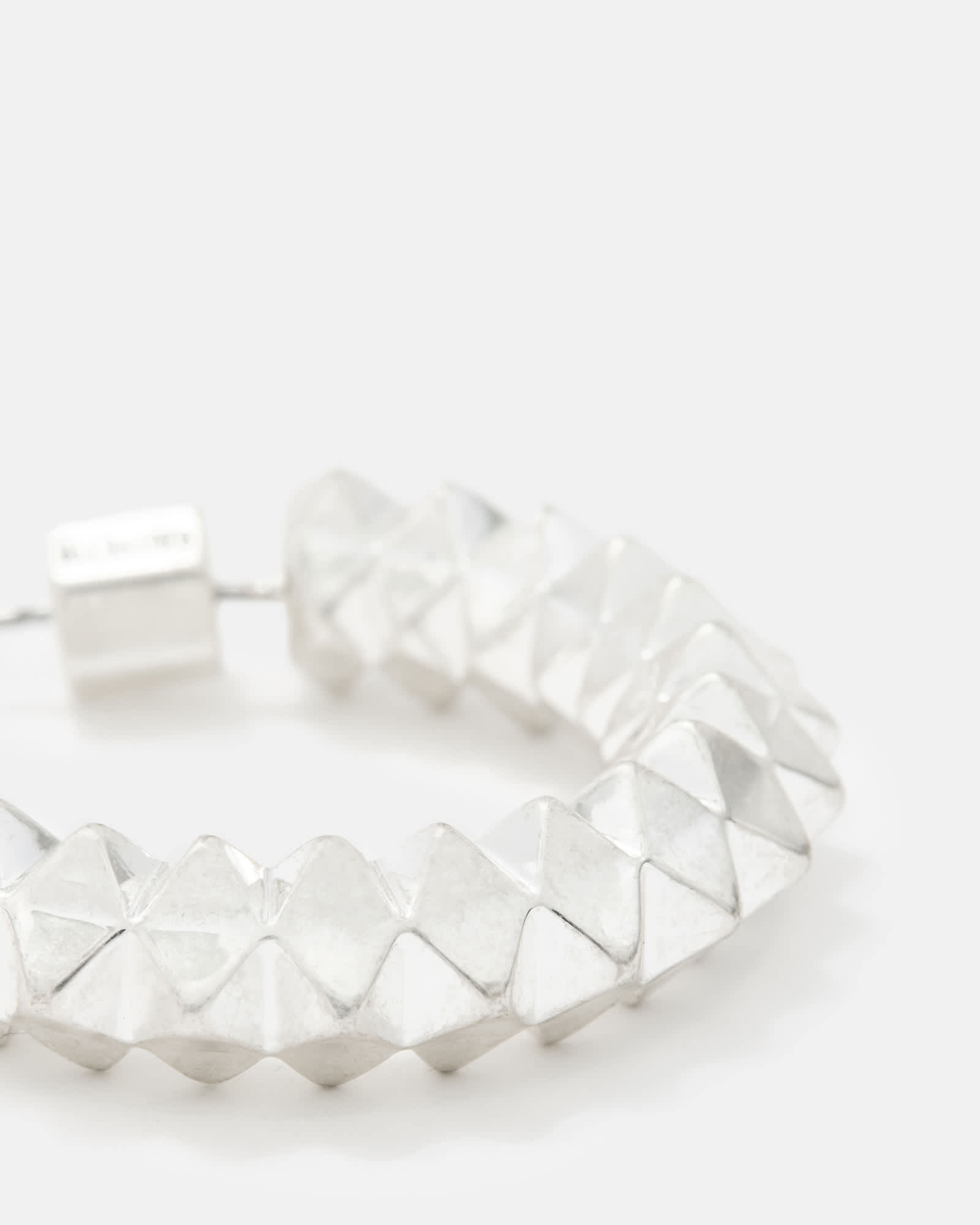 All Saints Jaya Studded Hoop Earrings Warm Silver