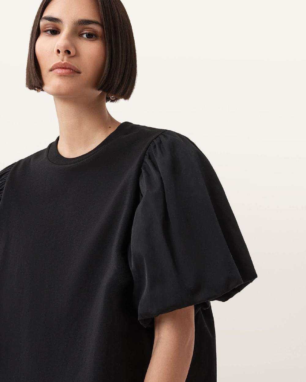 All Saints Jess Relaxed Woven T-Shirt Black