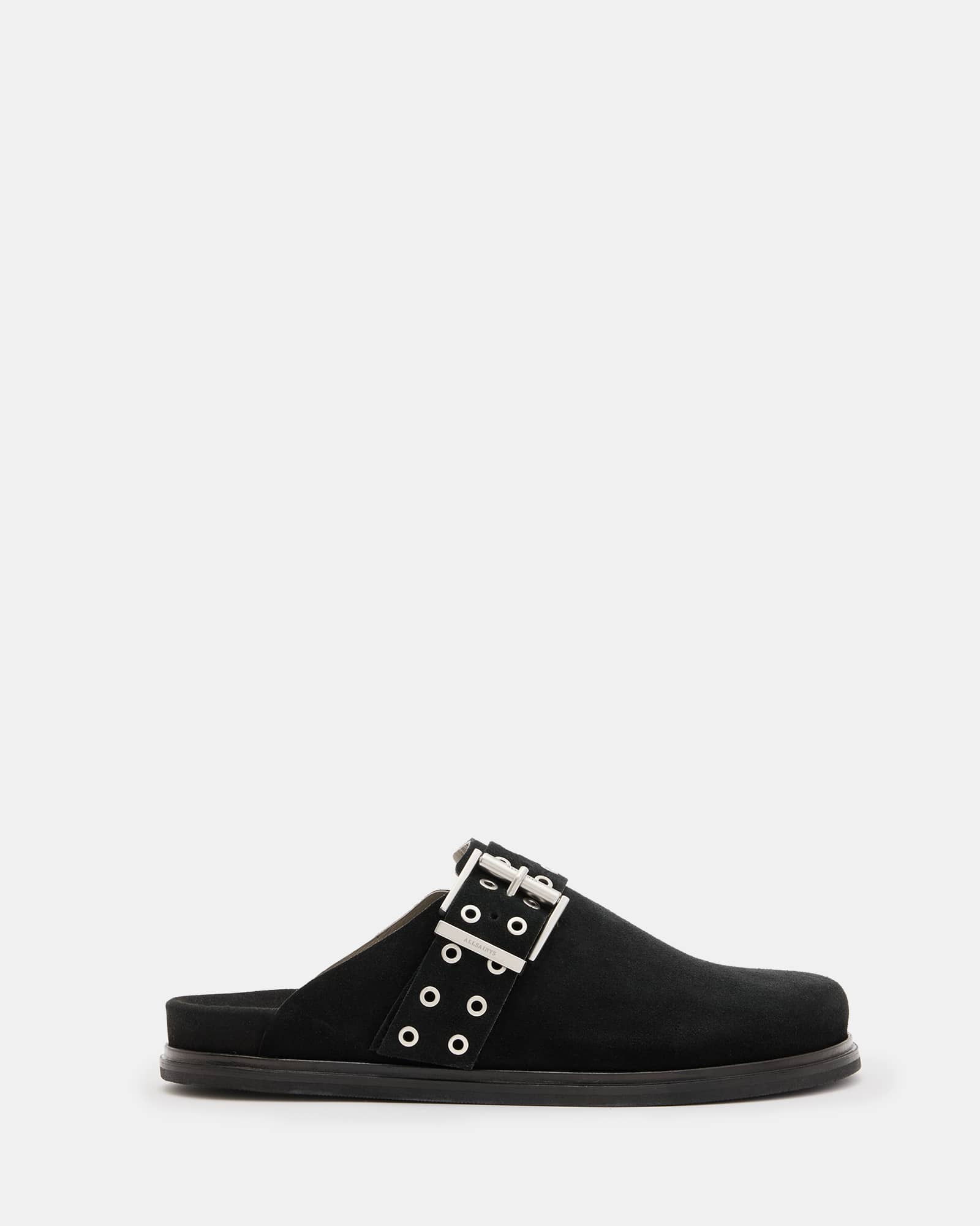 All Saints Juno Leather Eyelet Mule Shoe Black
