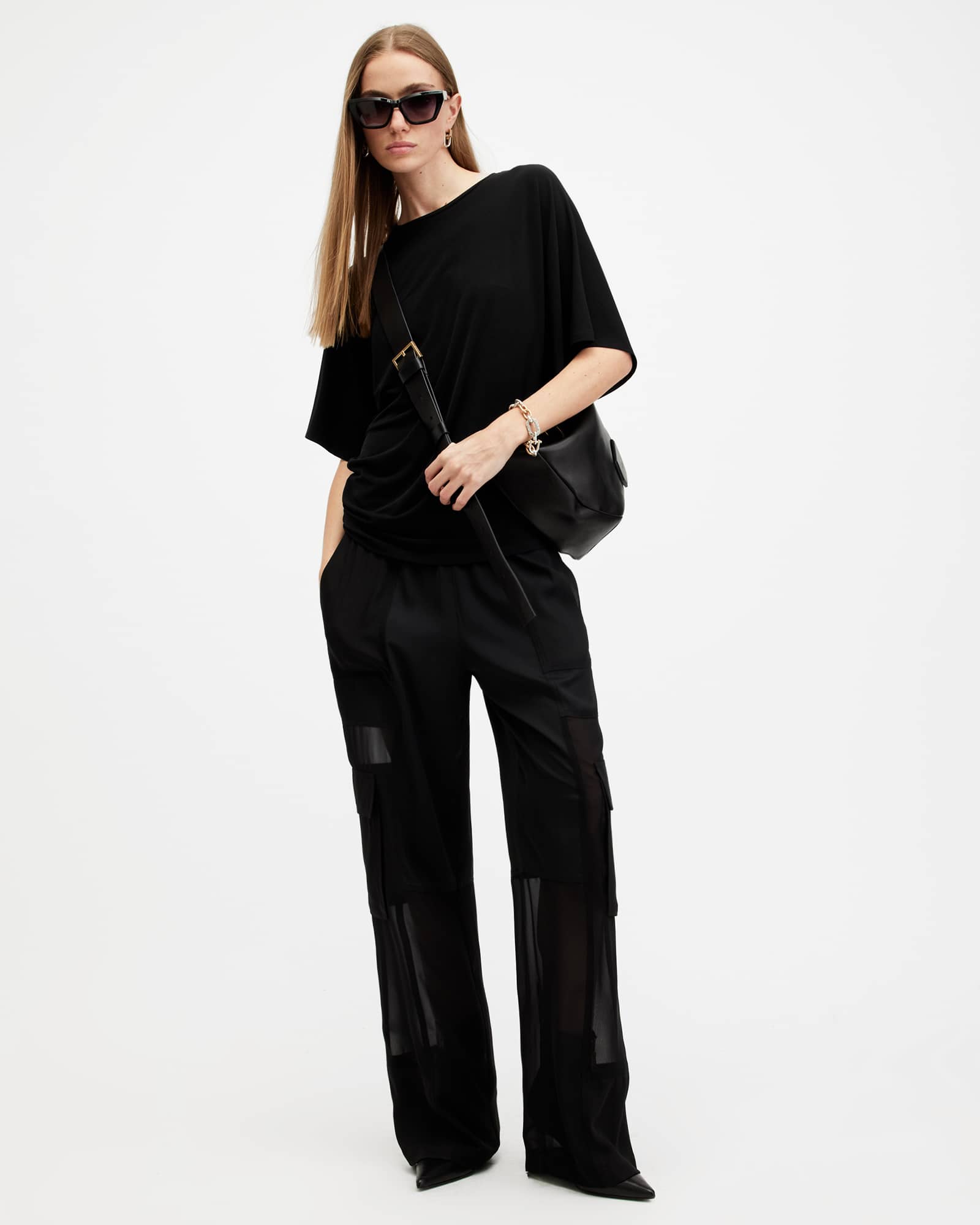 All Saints Kali Batwing Relaxed Fit T-Shirt Black