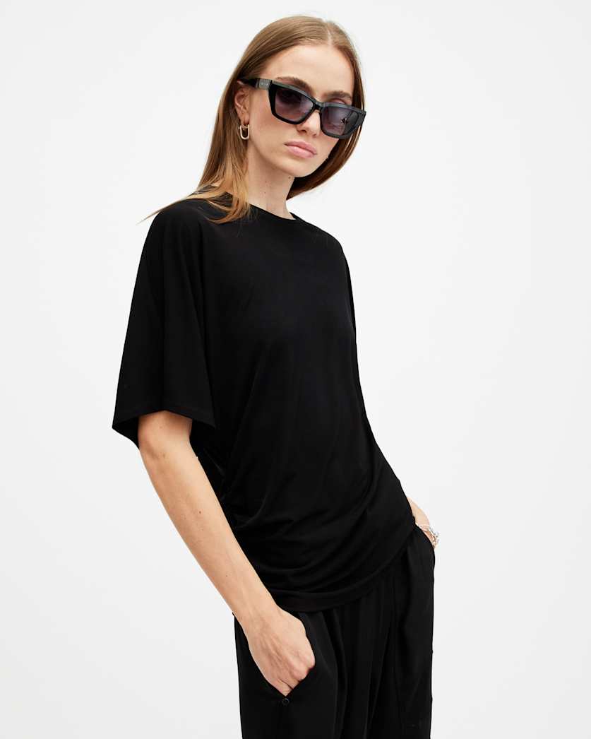all saints Kali Batwing Relaxed Fit T-Shirt Black