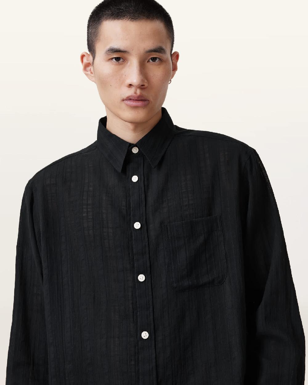 All Saints Karmi Long Sleeve Shirt Black