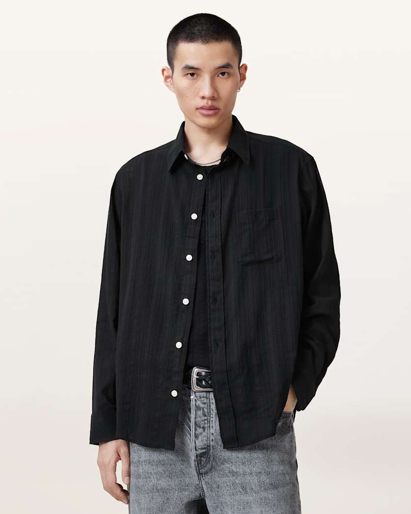 all saints Karmi Long Sleeve Shirt Black