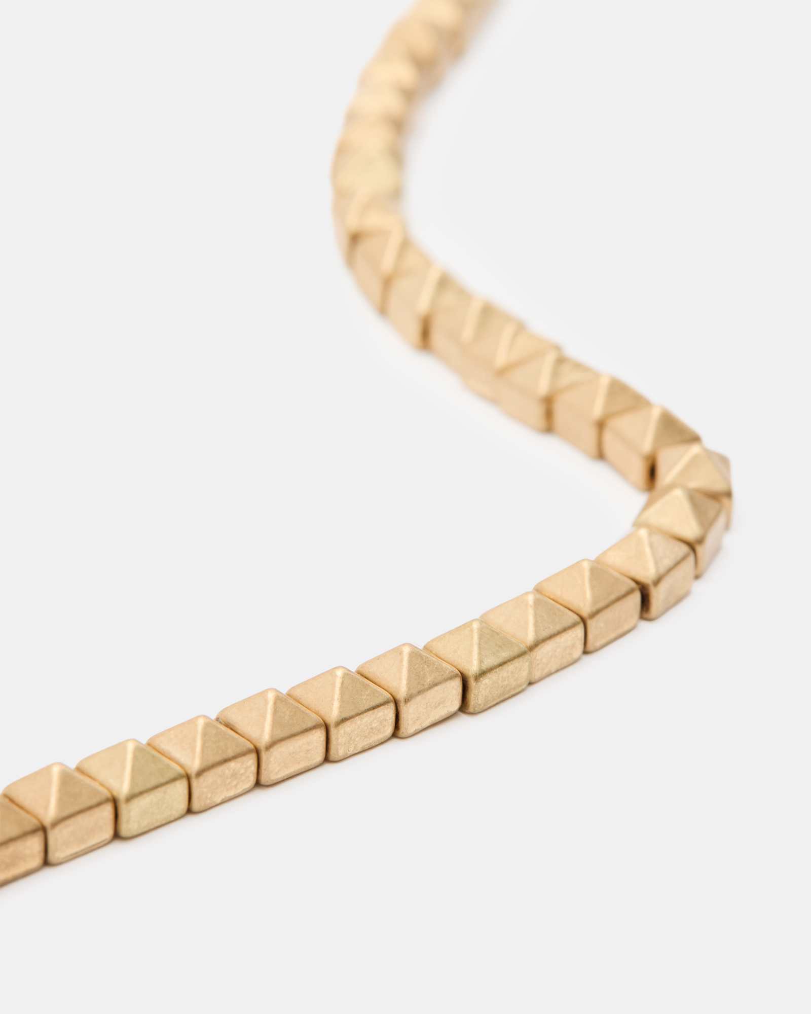 All Saints Kay Pyramid Studded Necklace Warm Brass