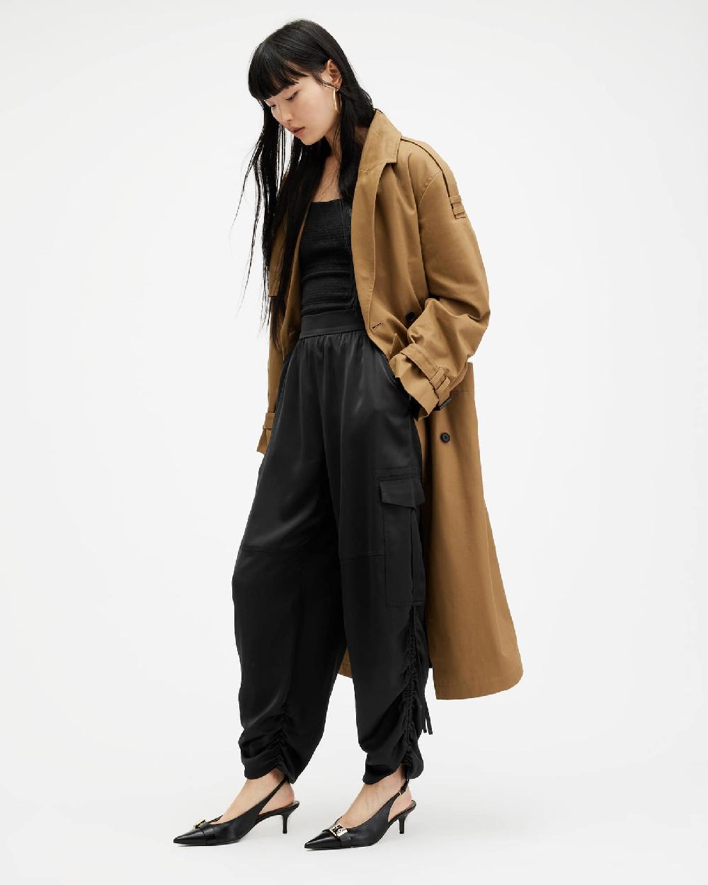 All Saints Kaye Oversized Drawcord Pants Black