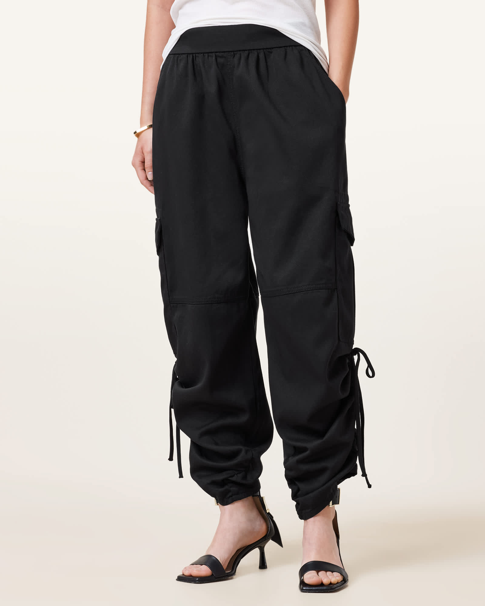 All Saints Kaye Relaxed Fit Drawcord Pants Black