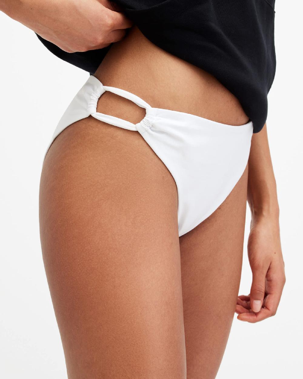 All Saints Kayla Side Cut Out Bikini Bottoms White
