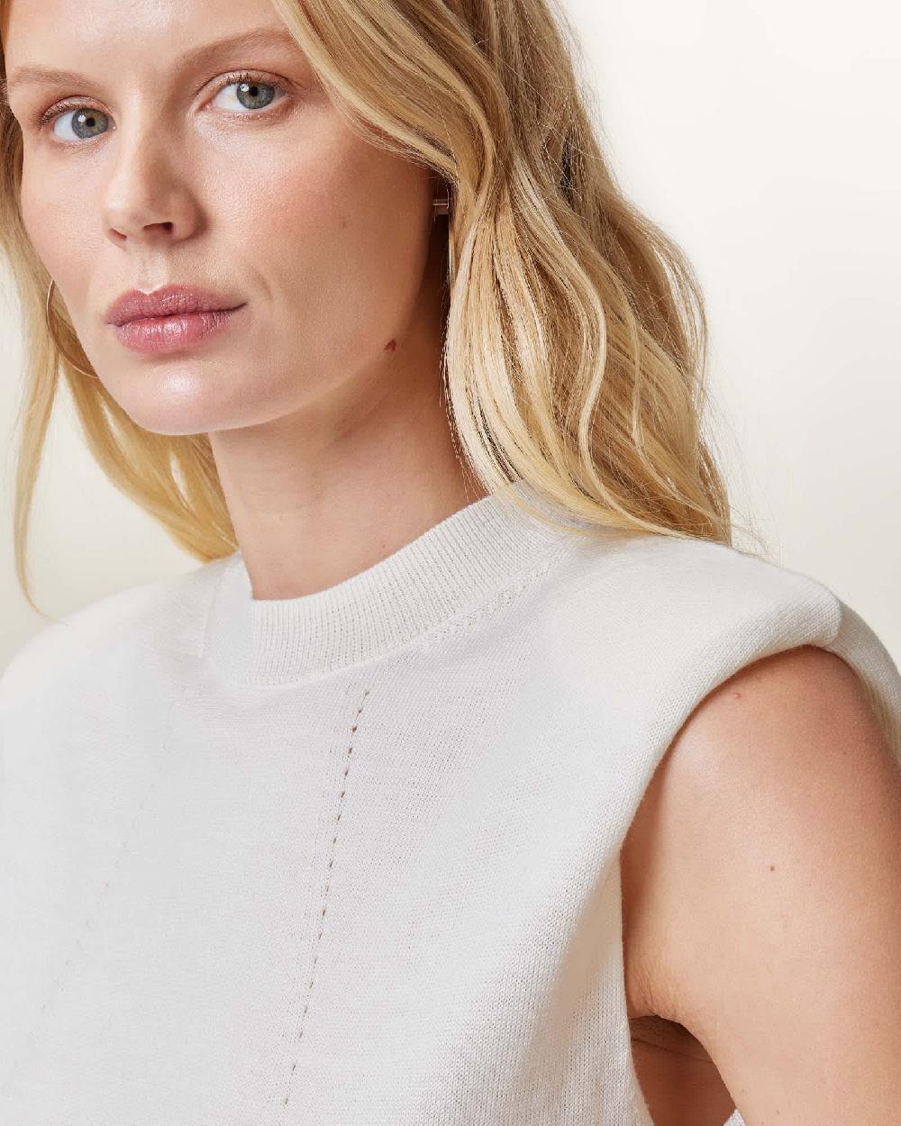 All Saints Kayla Wool Tank Top Chalk White