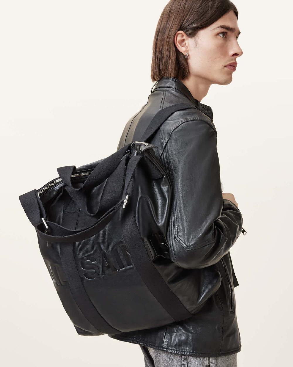 All Saints Kei Leather Multi-Use Backpack Black