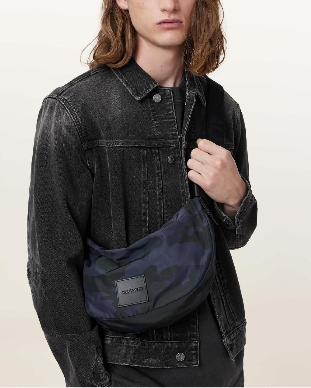 All Saints Koy Recycled Crossbody Bag Camo Blue