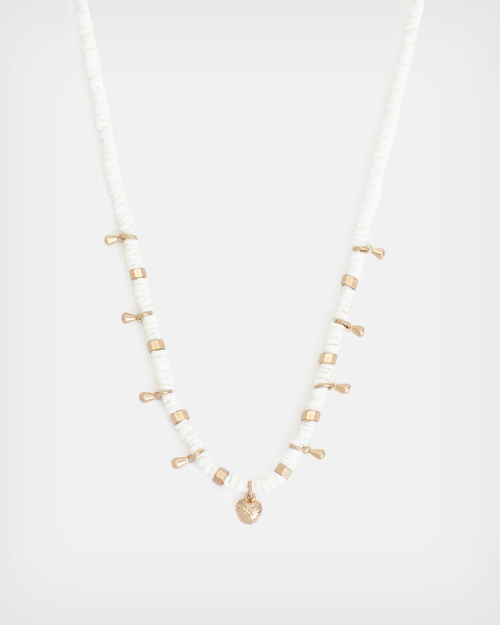 All Saints Kyla Bead Necklace WHITE/WARM BRASS