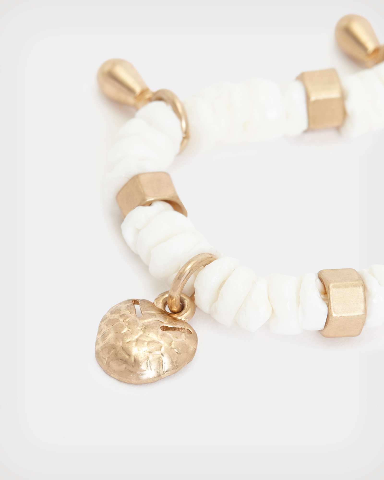All Saints Kyla Bead Necklace WHITE/WARM BRASS