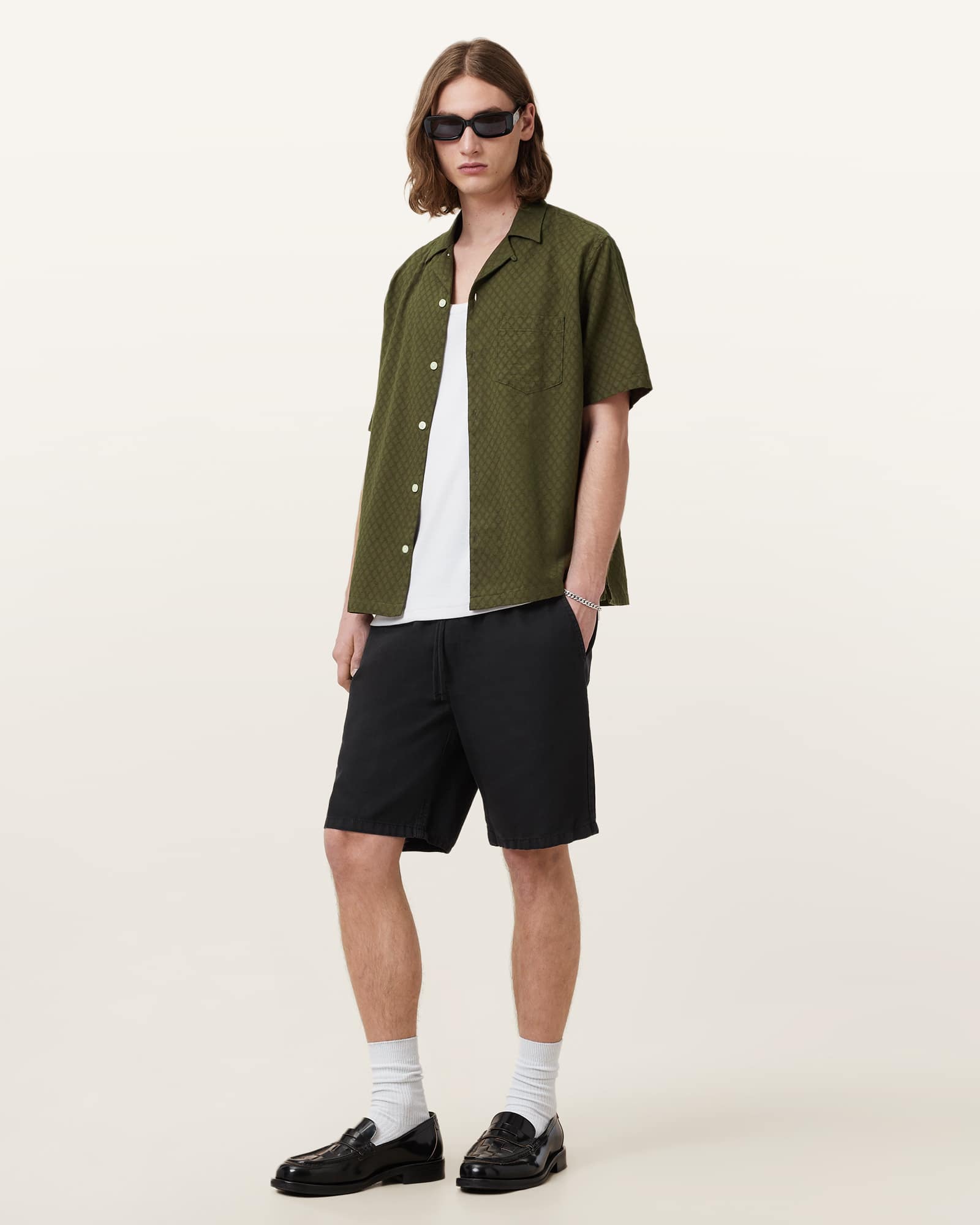 All Saints Kylo Short Sleeve Shirt Kelp Green