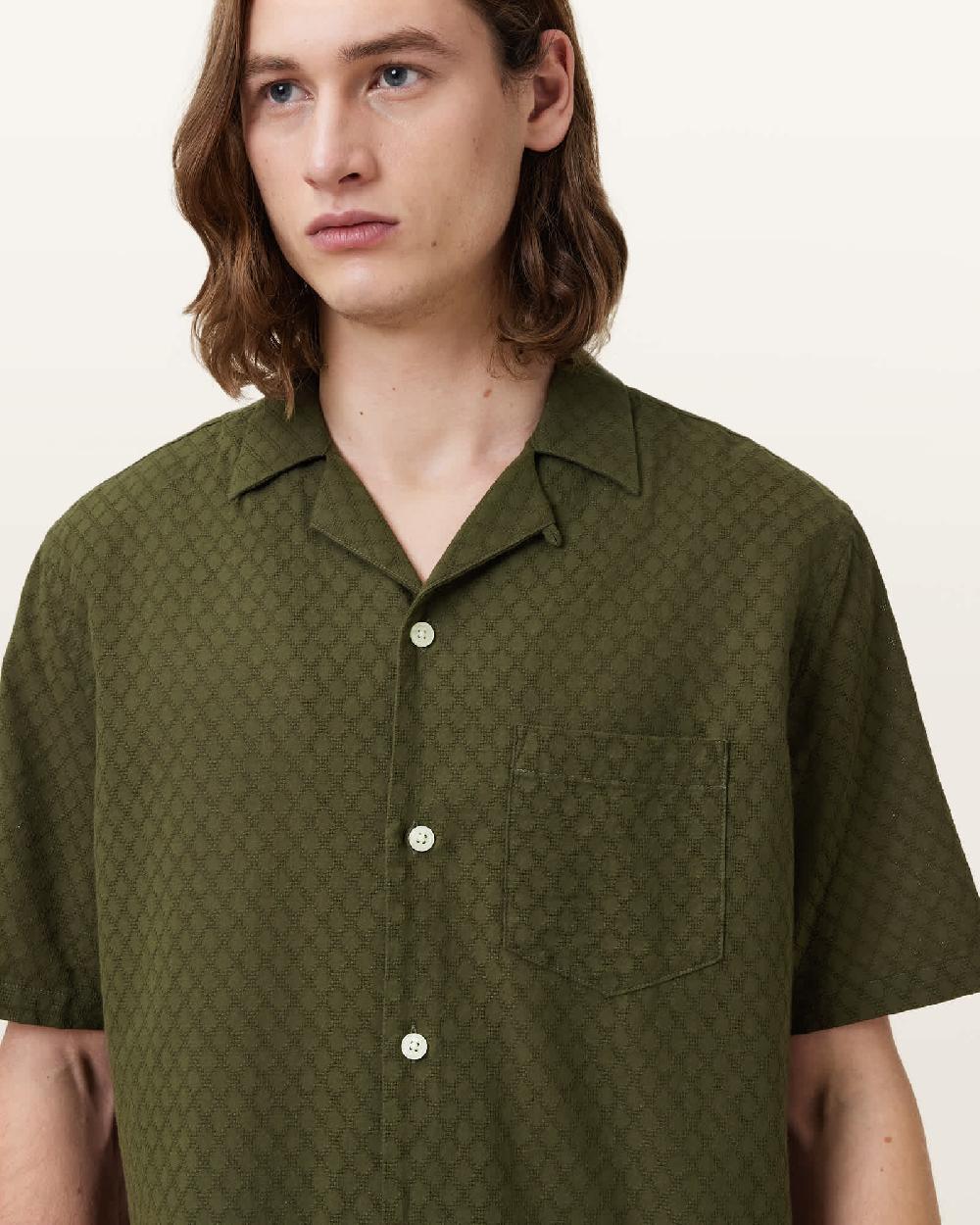 All Saints Kylo Short Sleeve Shirt Kelp Green