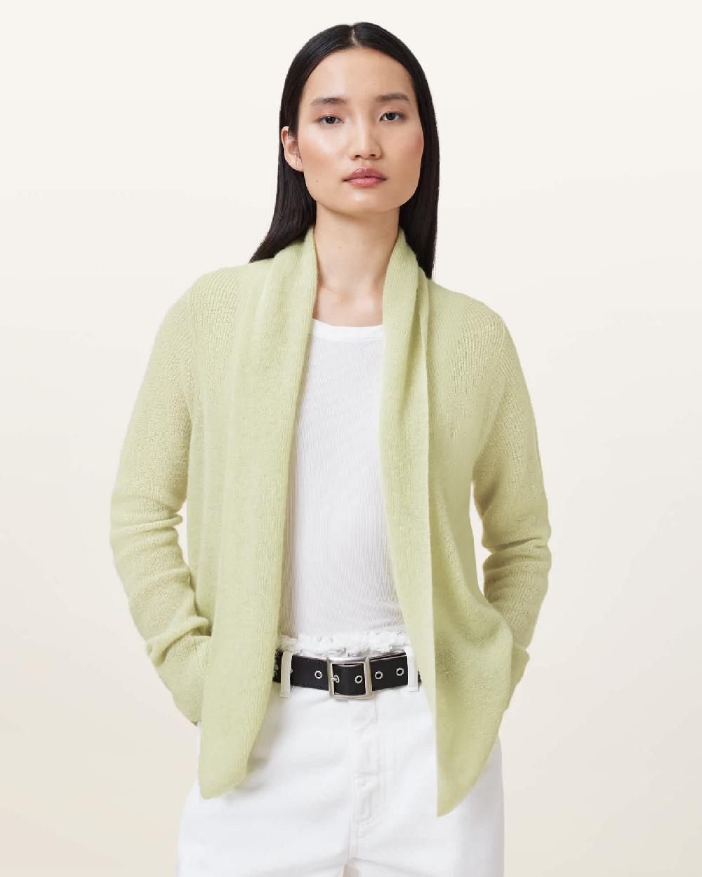 All Saints Laina Knitted Cardigan JADE GREEN