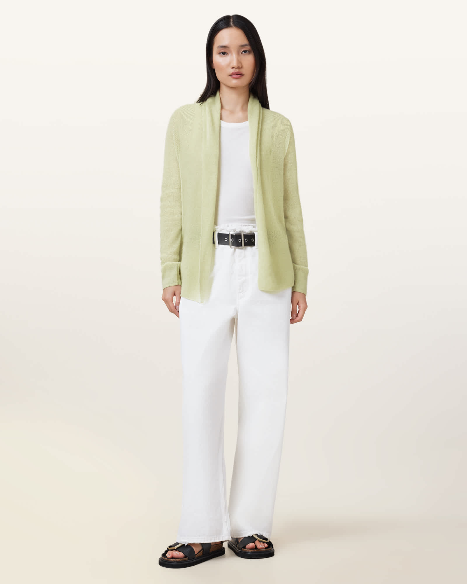 All Saints Laina Knitted Cardigan JADE GREEN