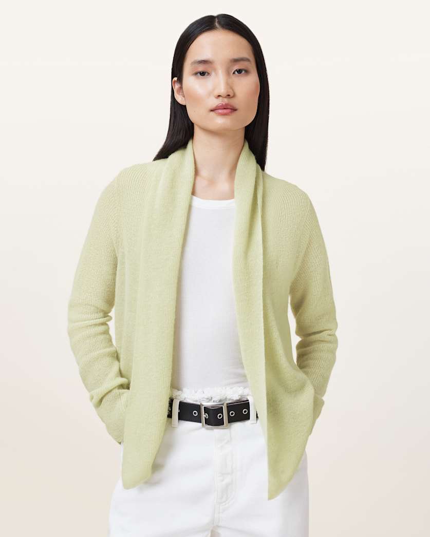 all saints Laina Knitted Cardigan JADE GREEN