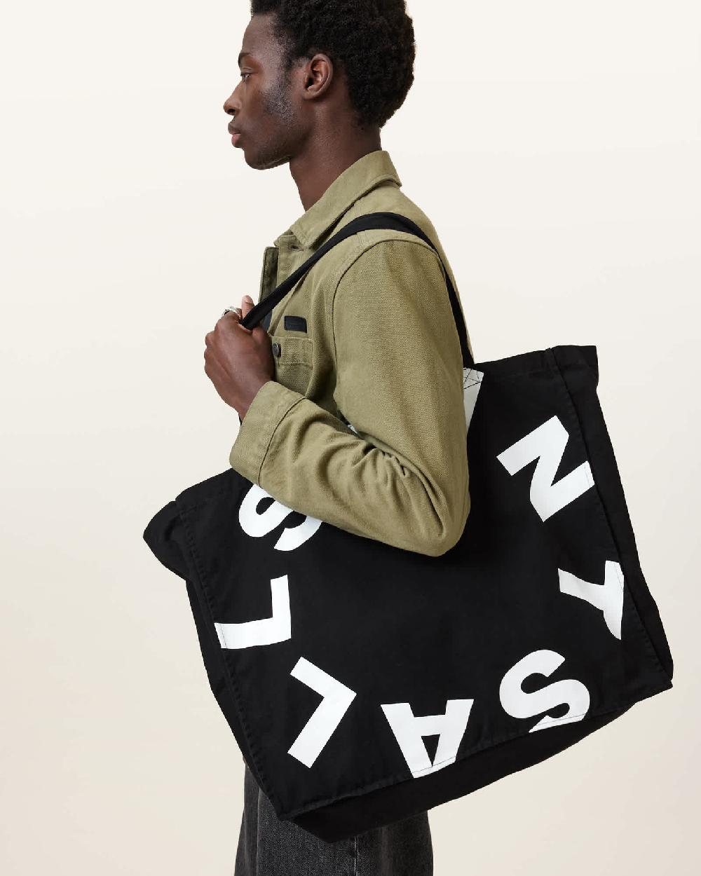 All Saints Large Tierra Tote Bag Black/White