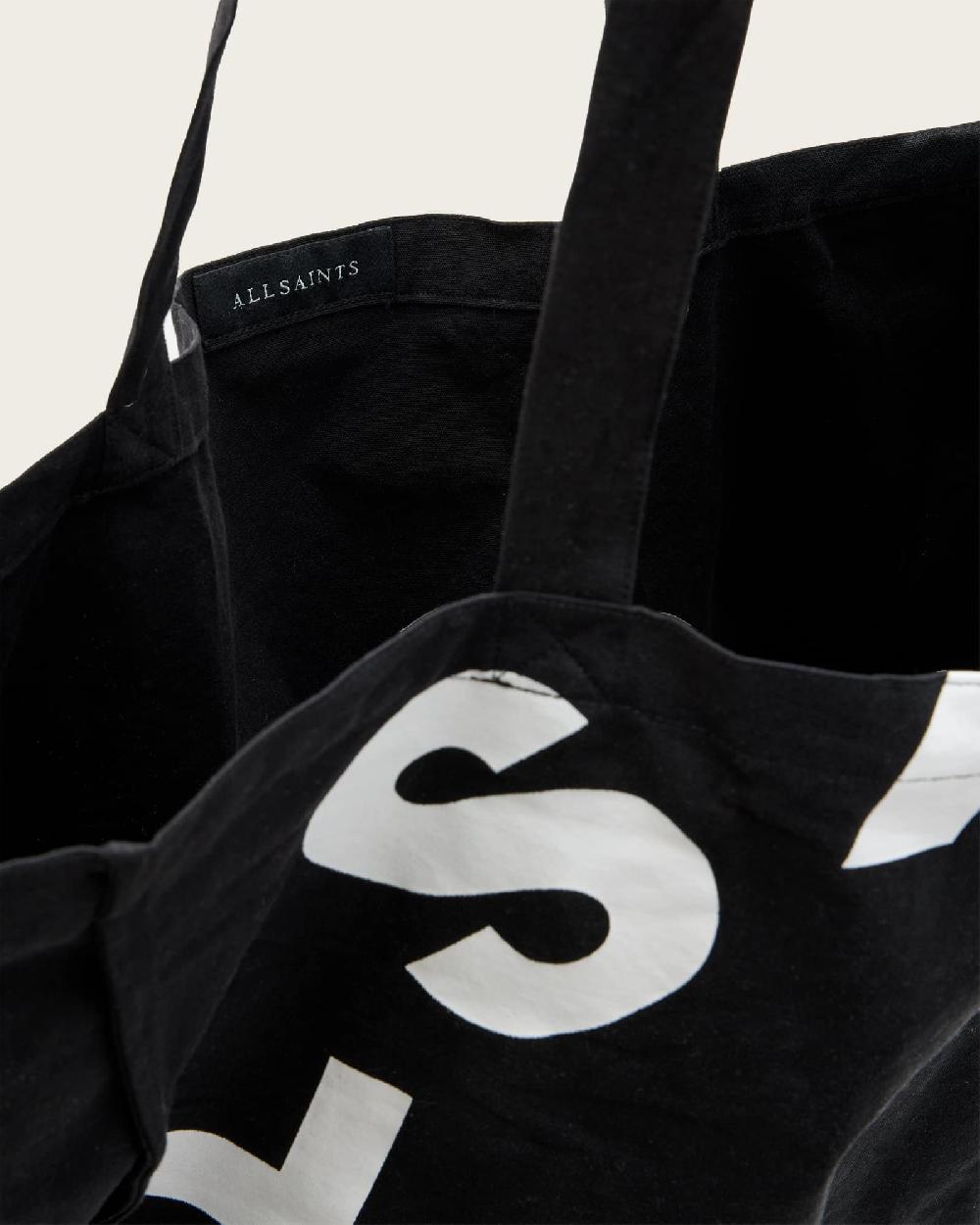 All Saints Large Tierra Tote Bag Black/White