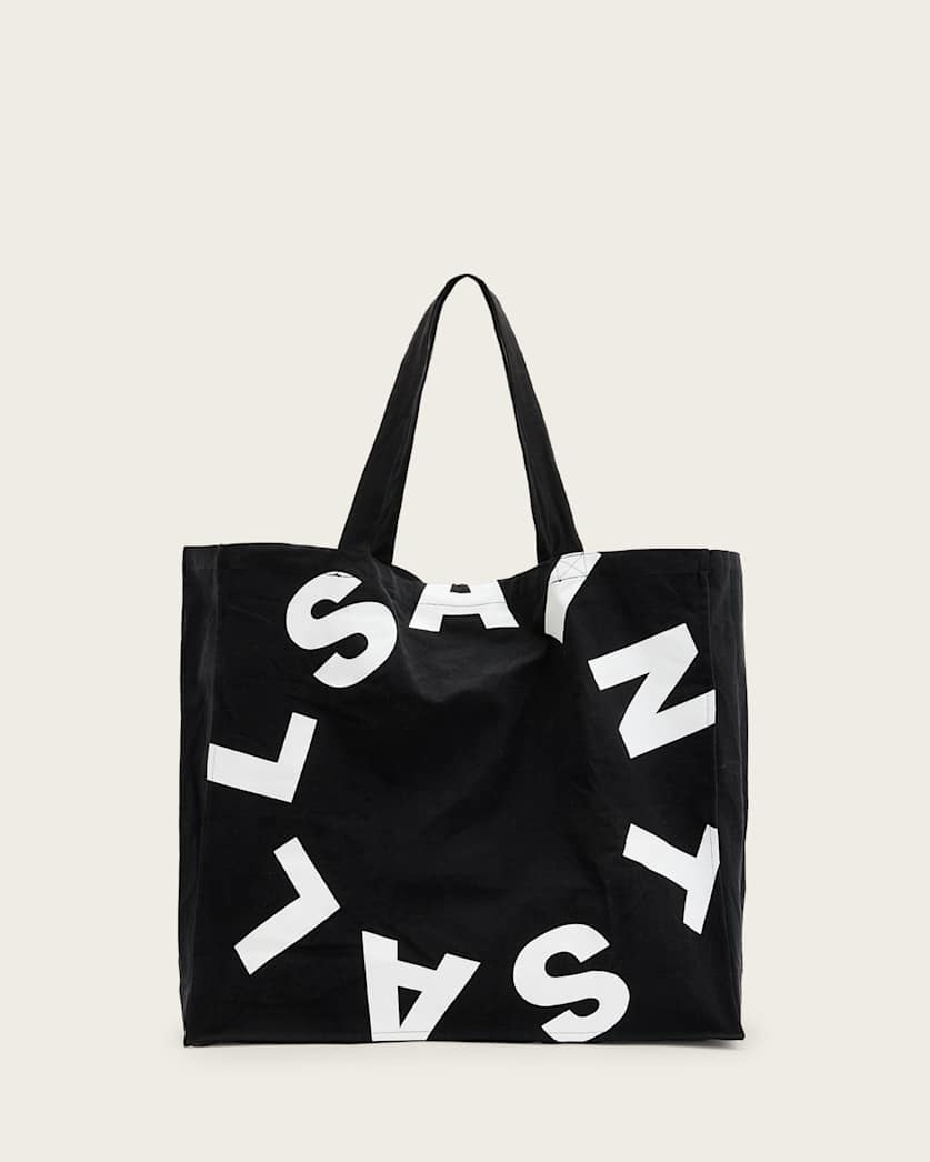 all saints Large Tierra Tote Bag Black/White