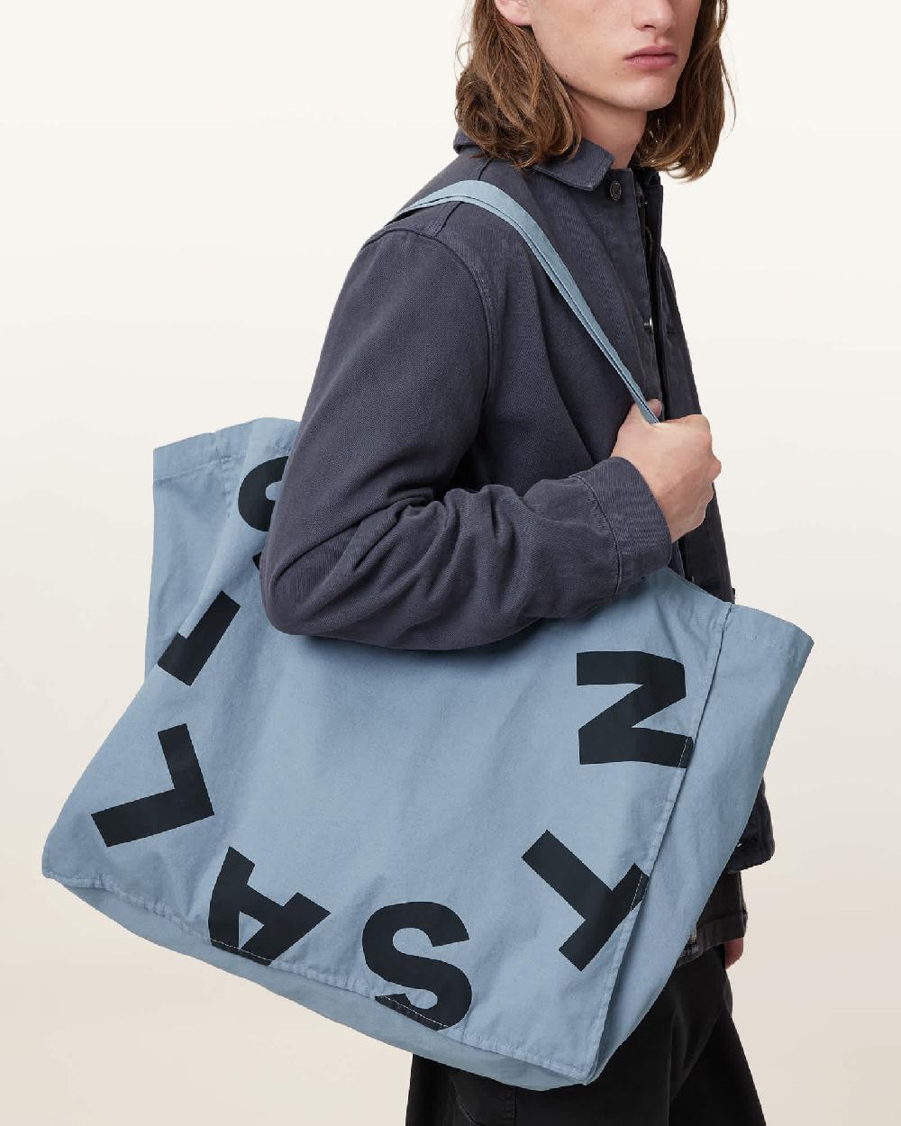 All Saints Large Tierra Tote Bag Stonewash Blue