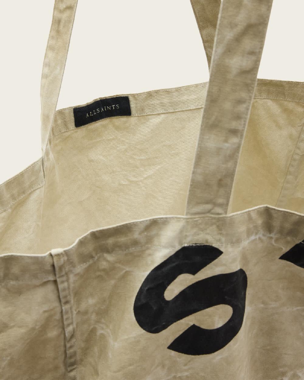 All Saints Large Tierra Tote Bag TAUPE/JET BLK