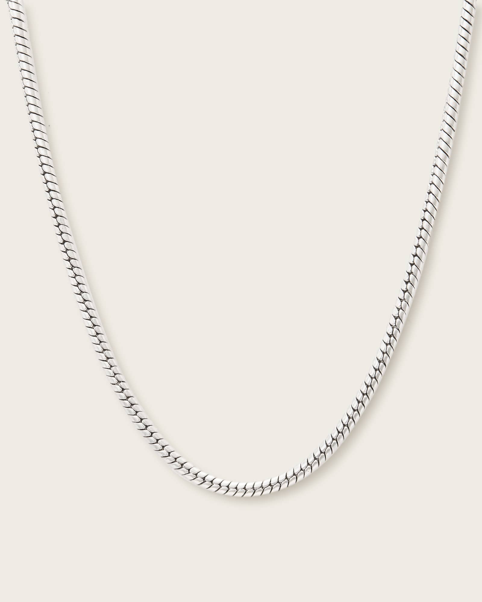 All Saints Lazlo Snake Chain Necklace Warm Silver