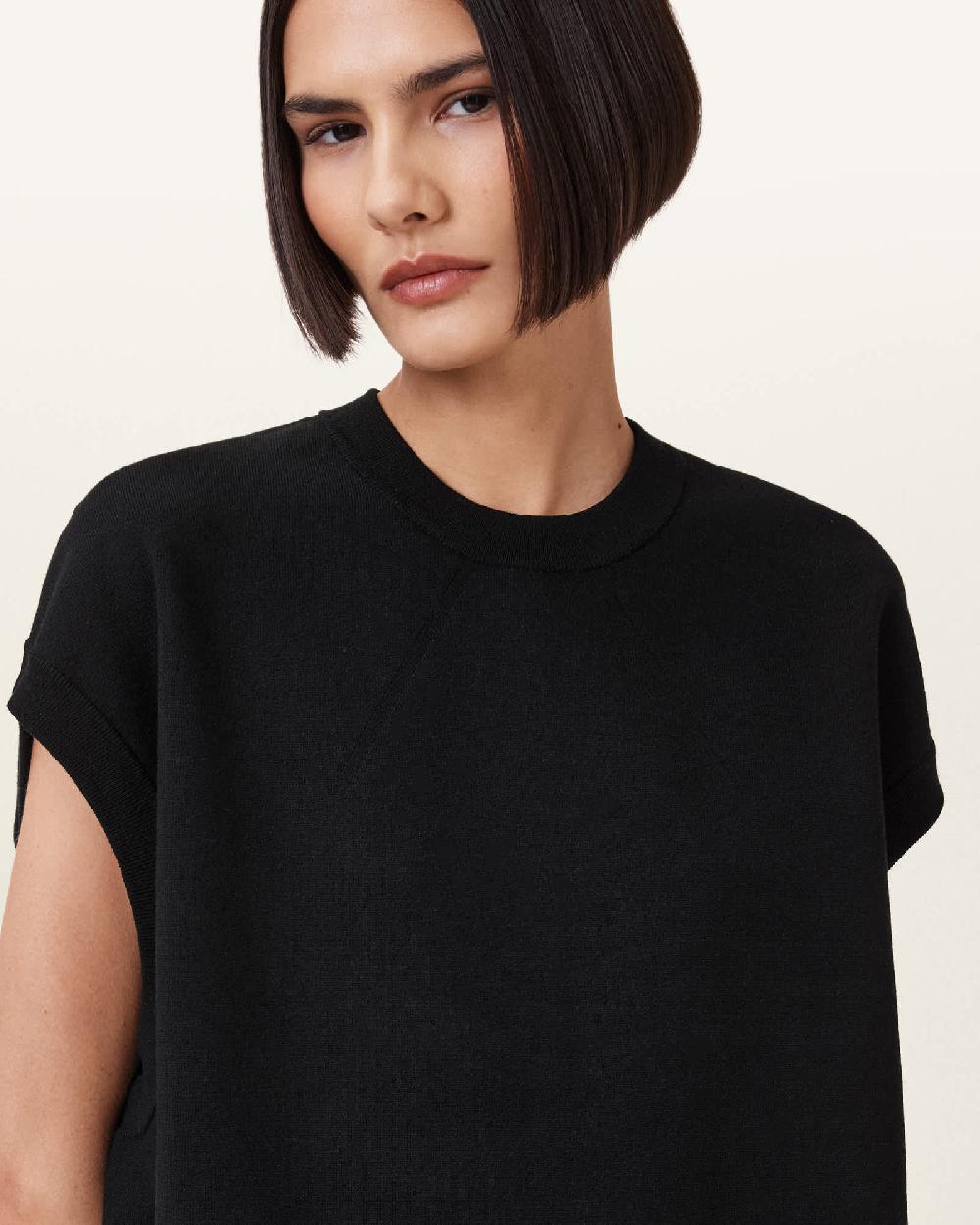 All Saints Leia Harley 2-in-1 Midi Dress Black