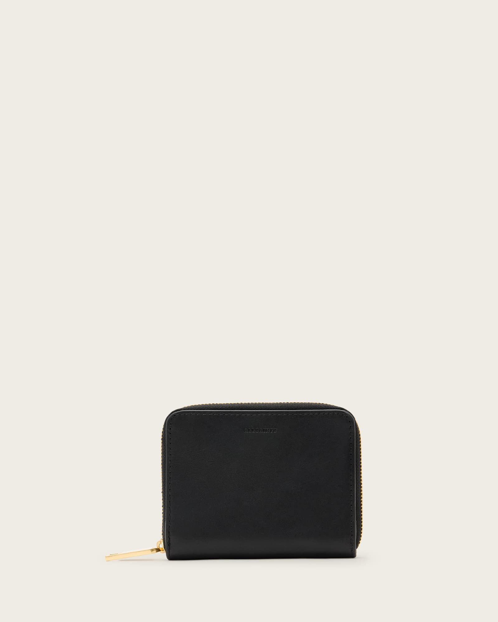 All Saints Lena Leather Zip Wallet Black