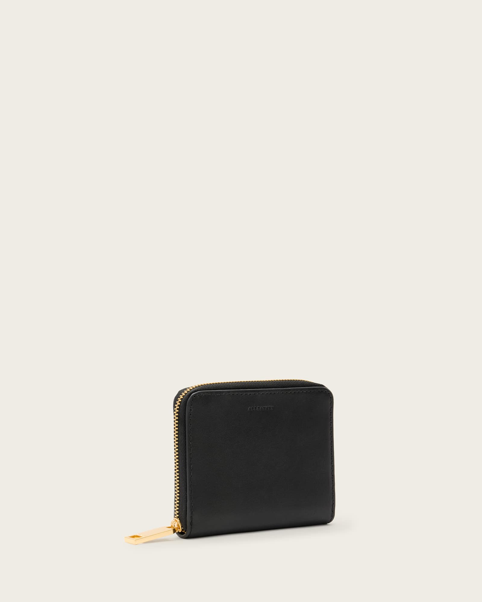 All Saints Lena Leather Zip Wallet Black