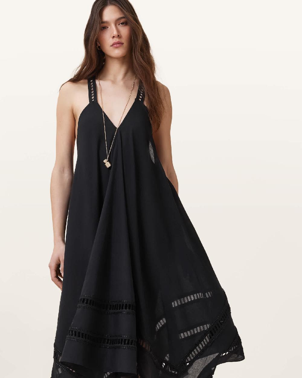 All Saints Lil Midi Dress Black