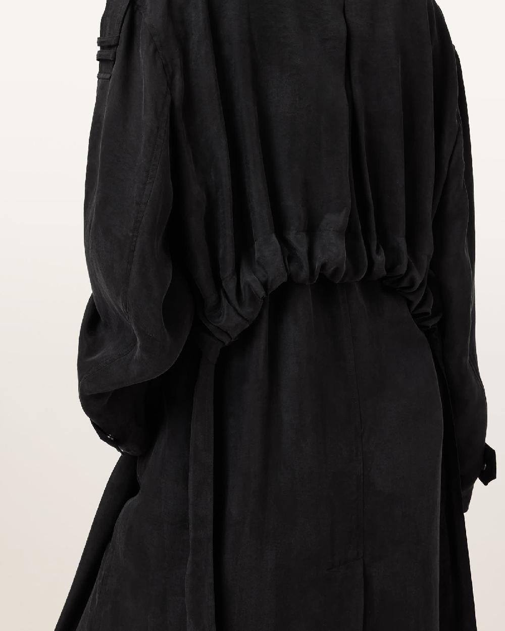 All Saints Linnie Lightweight Trench Coat Black