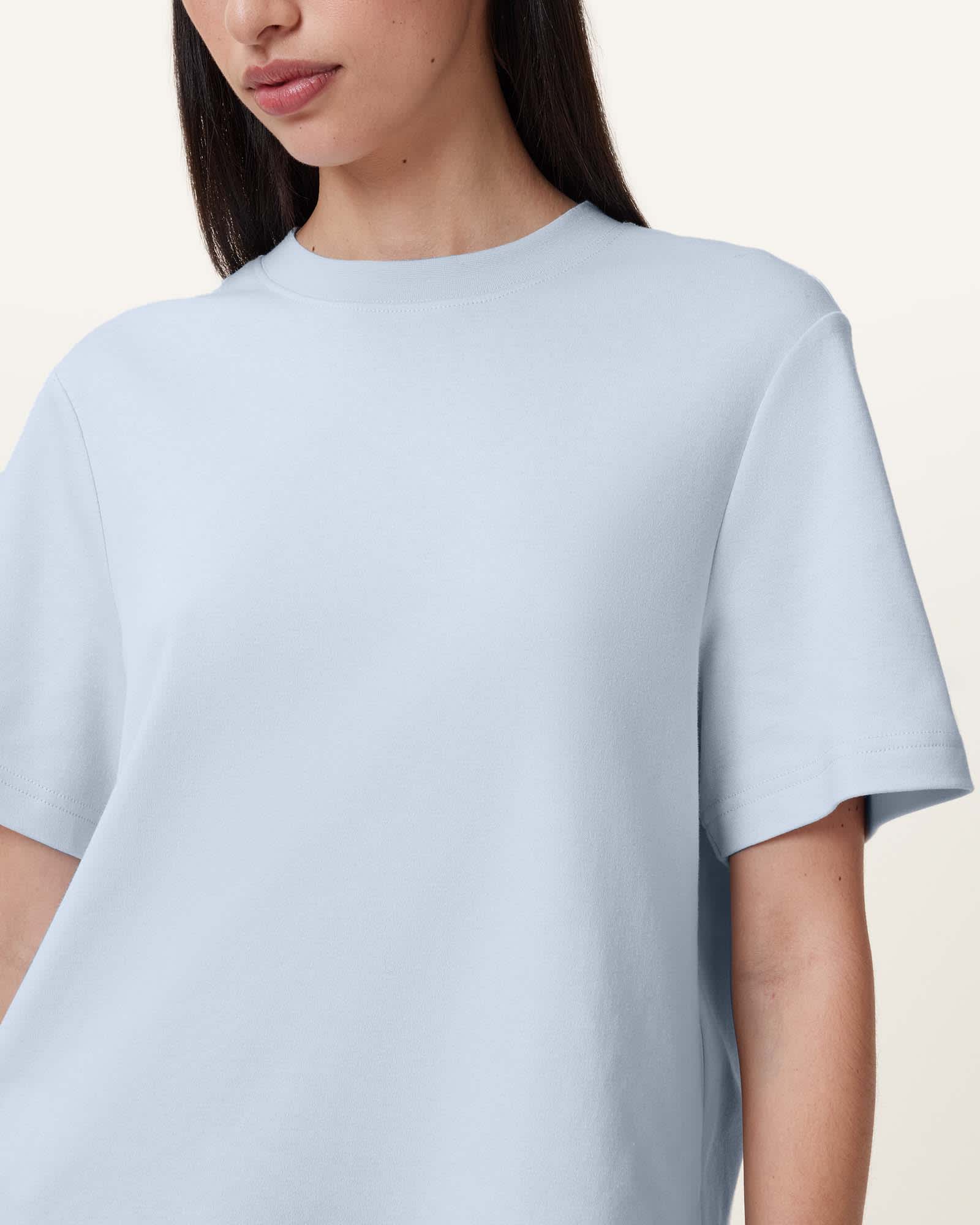 All Saints Lisa Boxy Crew Neck T-Shirt Barely Blue