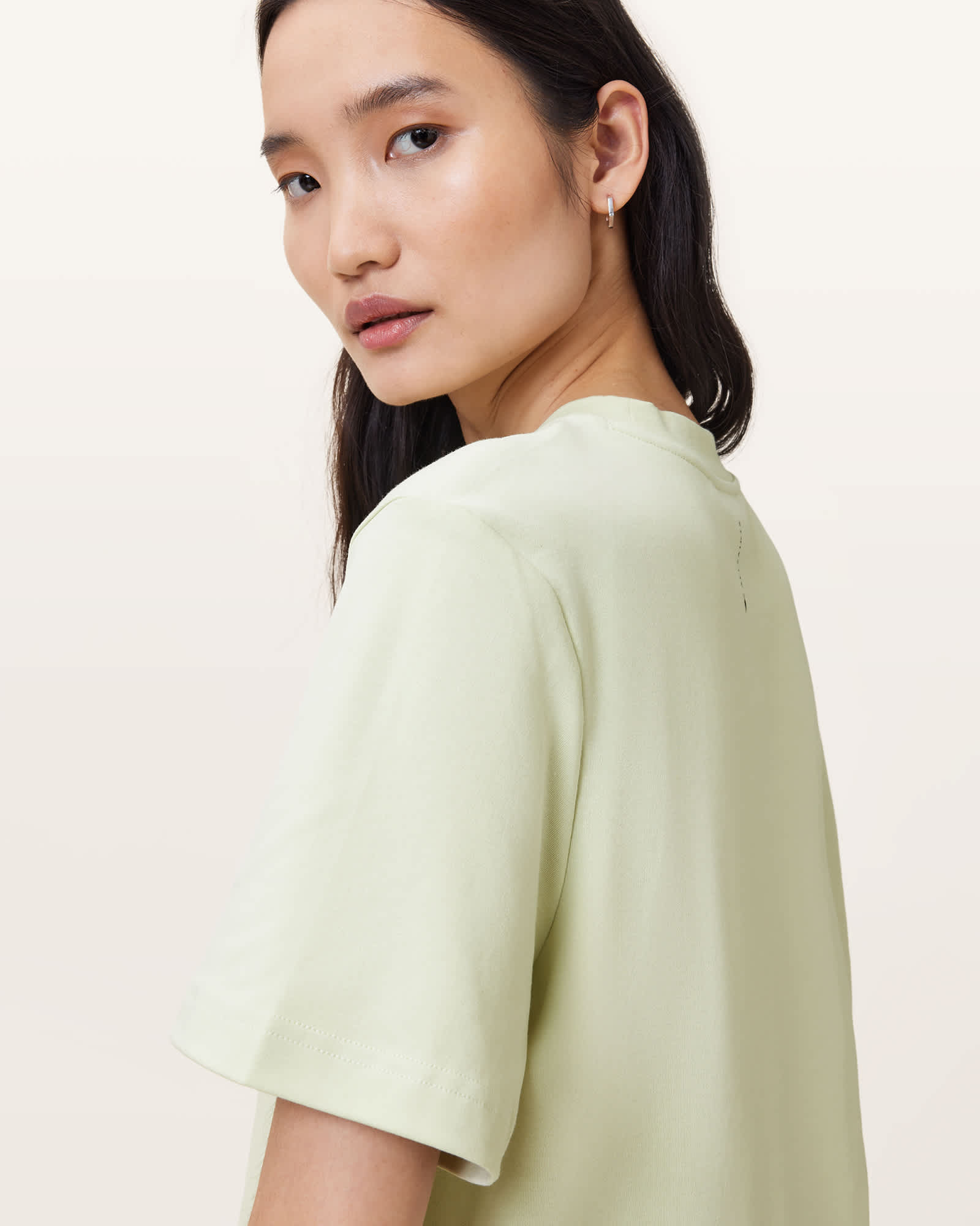 All Saints Lisa Boxy Crew Neck T-Shirt JADE GREEN
