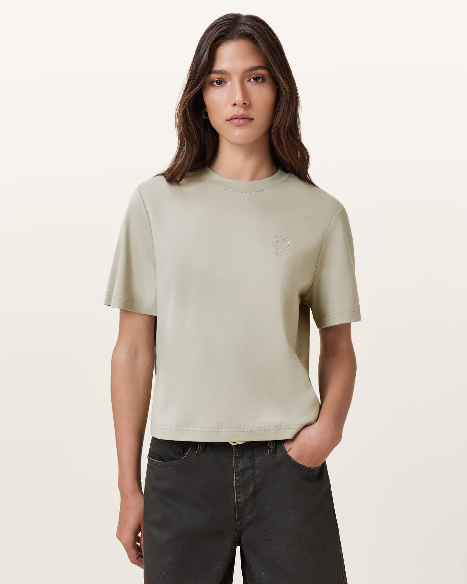 All Saints Lisa Haven T-Shirt LIGHT ASH GREEN