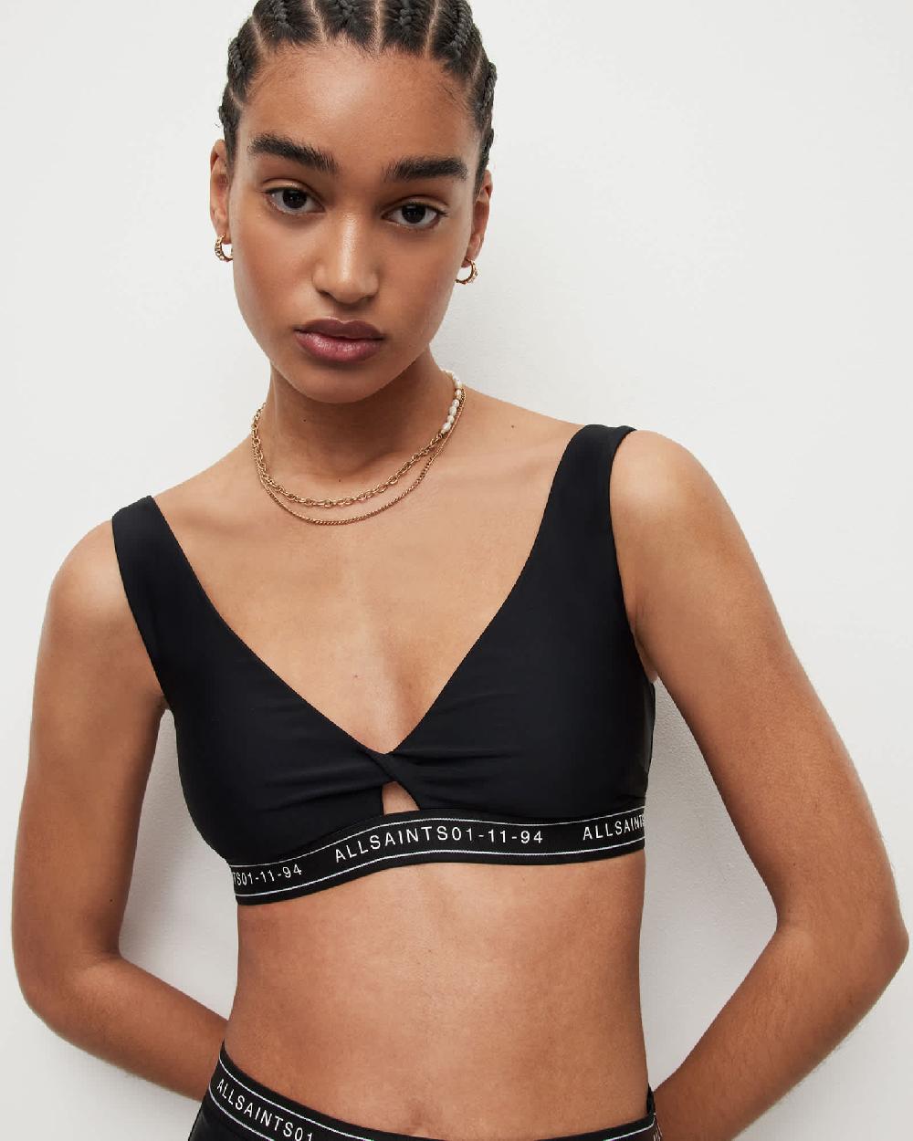 All Saints Liza Bikini Top Black
