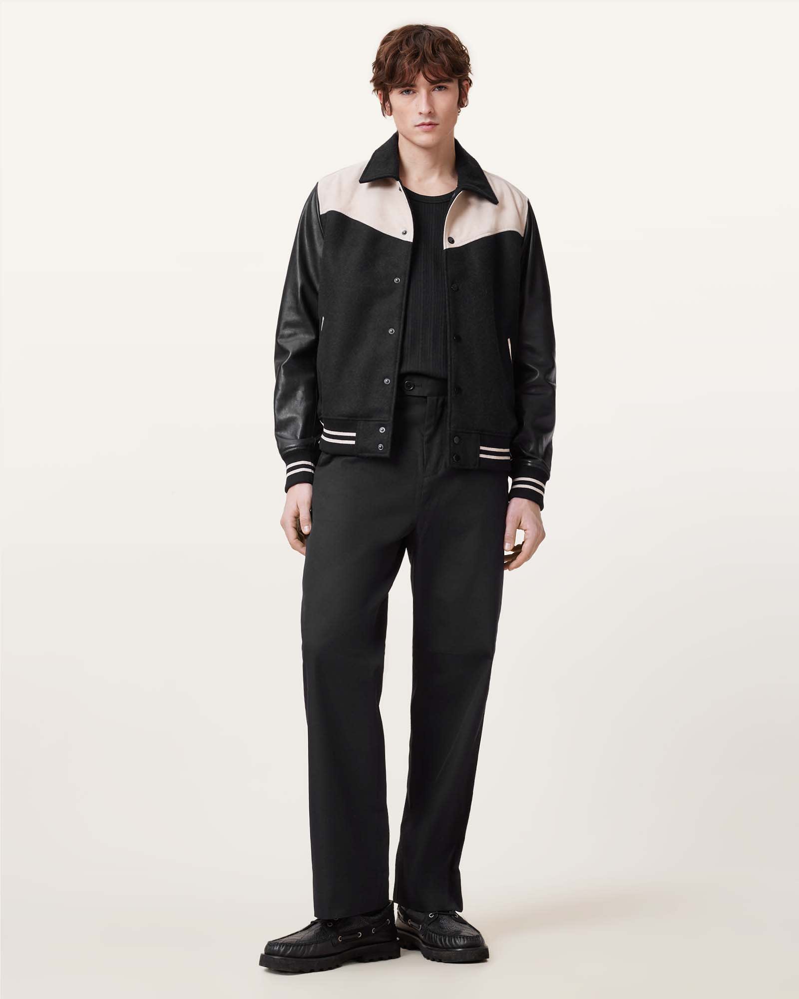 All Saints Locke Straight Leg Pants Jet Black